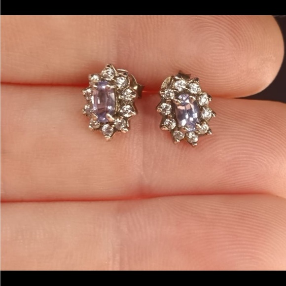 Aqua Marine 10k Earrings - Picture 2 of 4